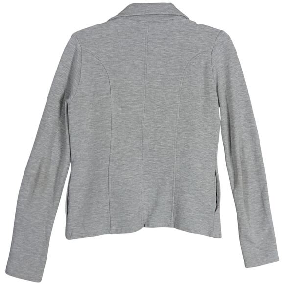 90 Degree Cascade Open Cardigan Size Small Gray Long Sleeve Attached Sheer Layer - Picture 8 of 8